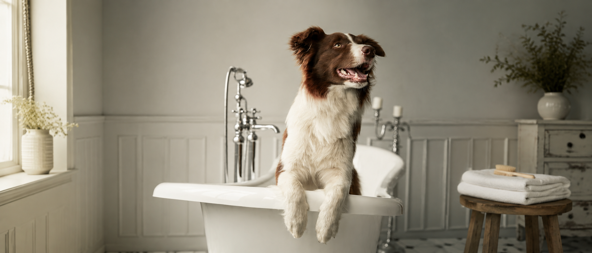 Happy dog enjoying a calm everyday moment at home
