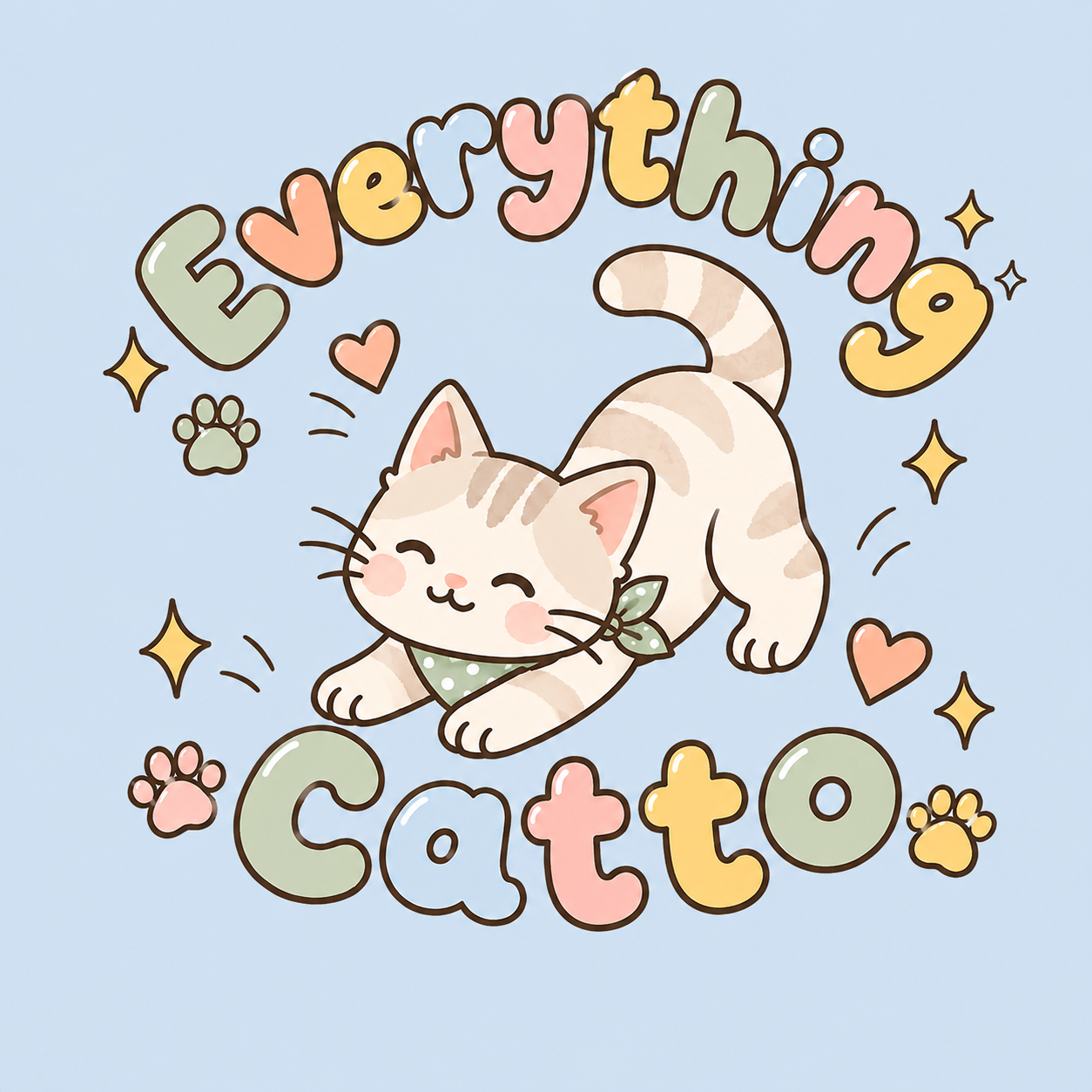 Everything Catto playful cat illustration